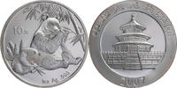 China, Volksrepublik 10 Yuan 1 Oz Silber Panda -