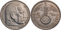 Drittes Reich 5 Reichsmark 1936 D Hindenburg - Kursm&uuml;nze (1936-1939) ss 29.91 &pound;  +  12.82 &pound; shipping