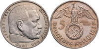 Drittes Reich 5 Reichsmark 1937 J Hindenburg - Kursm&uuml;nze (1936-1939) ss 29.91 &pound;  +  12.82 &pound; shipping