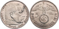 Drittes Reich 5 Reichsmark 1939 E Hindenburg - Kursm&uuml;nze (1936-1939) ss-... 34.18 &pound;  +  12.82 &pound; shipping