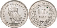 Schweiz 1 Franken 1945 B Helvetia - Kursm&uuml;nze (1875-1967) vz 25.39 &pound;  +  12.70 &pound; shipping