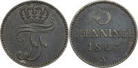 Mecklenburg-Strelitz, Großfürstentum 3 Pfenninge Friedrich Wilhelm (1860-1904) - Kursmünze (1862-1864) -