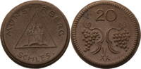 Münsterberg (Schlesien) 20 Pfennig Notmünze aus Böttgersteinzeug -