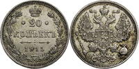Russland, Zarenreich Nikolaus II. (1896-1917) 20 Kopeken 1915 BC ss, Rf., fleckig