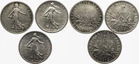 Frankreich, 3. Republik 3x1 Franc Kursmünze -