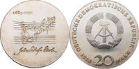 DDR 20 Mark Zum 225. Todestag von Johann Sebastian Bach - Schrift und Noten vertieft -