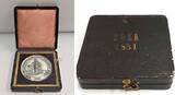 Eger - Böhmen Medaille versilbert Eger - Gewerbliche & Landwirtschaftliche Ausstellung 1881 PP-Black in Box mit Zertifikat