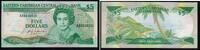 Ostkaribische Staaten - Dominica 5 Dollars Banknote - Dominica - 5 Dollars - Elisabeth II. - Palme - Insellandschaft -
