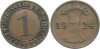 1 Pfennig 1924 E Weimar 1 Reichspfennig f.vz