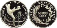 50.000 Lira 1994 Türkei Fußball WM 1994 in USA - Spieler neben Golden Gate Bridge PP - in Kapsel