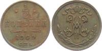 Russland Zar Nikolaus II. (1894 - 1917) 1/2 Kopeke 1909 vz