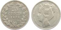 25 Cents 1905 Niederlande Königin Wilhelmina (1890 - 1948) ss-vz
