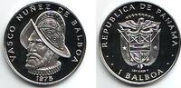 1 Balboa 1975 Panama 1 Balboa Silbermünze - Vasco Nunez de Balboa PP - in Kapsel