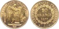 20 Francs 1877 A Frankreich Stehender Genius f.vz
