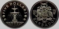 Barbados 5 Dollars Muschelspringbrunnen -