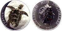 Niue 2 Dollar 2021 Schildkröte - Turtle - 1 Silberunze mit 24-karätiger ... 60.64 £  +  17.30 £ shipping