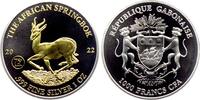 Gabun 1000 Francs 2022 Springbock - 1 Silberunze mit 24-karätiger Teilve... 51.97 £  +  17.30 £ shipping