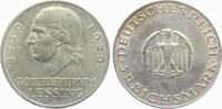 Weimarer Republik 3 Reichsmark 1929 D Gotthold Ephraim Lessing vz 50.74 &pound;  +  21.12 &pound; shipping
