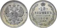 Russland Nikolaus II. 1894-1917. 10 Kopeken 1909 Minimal berieben, vorzüglich-Stempelglanz