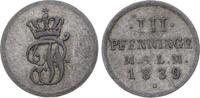 Mecklenburg-Schwerin 3 Pfennig Paul Friedrich 1837-1842. -
