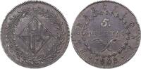 Spanien-Barcelona 5 Pesetas Joseph Napoleon 1808-1814. -