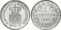 Kreuzer 1859 Bayern Maximilian II. Joseph 1848-1864. Winz. Schrötlingsfehler am Rand, fast Stempelglanz