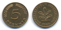BRD 5 Pfennig Stahl/tombakplattiert -