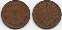 Kaiserreich 1 Pfennig großer Adler - Kupfer Variante Punkt eng an 8 -