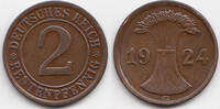 Weimarer Republik 2 Rentenpfennig Kupfer -
