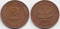 BRD 2 Pfennig 1987 G Stahl/kupferplattiert gutes vorzüglich 2.60 £  +  shipping