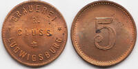Württemberg - Ludwigsburg Wert 5 ohne Jahr Brauerei R. Cluss Ludwigsburg... 12.14 £  +  shipping