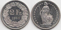 Schweiz - Switzerland 2 Franken 1983 Eidgenossenschaft prägefrisch+ - wi... 3.47 £  +  shipping
