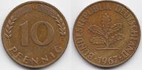 BRD 10 Pfennig Stahl/tombakplattiert -