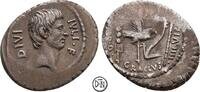 Octavianus (Imperator) Denar Roma, Münzmeister Ti. Sempronius Gracchus, selten, feines Portrait, -