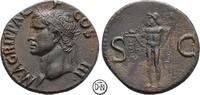 Agrippa (+ 12 v. Chr.) Roma, unter Caligula, Kopf / Neptun, herrliches Portrait, As 37-41 n. Chr. vz/fvz