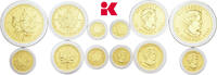 KANADA Set von 50, 20, 10, 5, 1 Dollars und 50 Cents 2004. Auflage: 839 Exemplare. Elizabeth II., 1952-2022. BU, Hairlines, im Originaletui mit Z...