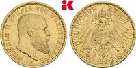 WÜRTTEMBERG 20 Mark Sehr seltener Jahrgang Wilhelm II., 1891-1918. -
