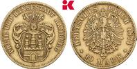 HAMBURG 10 Mark 1874. Freie und Hansestadt. VF+