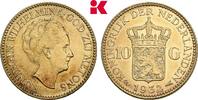 NIEDERLANDE Wilhelmina, 1890-1948. 10 Gulden 1932 Vorzüglich-Stempelglanz