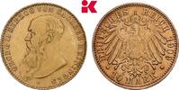 SACHSEN-MEININGEN 10 Mark 1909. Auflage: 2.000 Exemplare. Georg II., 1866-1914. VF-EF