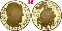 Vatikan 100 Euro AN III/2015 R, Rom. Auflage: 999 Exemplare. Franziskus I., 2013-2025. Proof im Originaletui mit Zertifikat