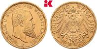 WÜRTTEMBERG 10 Mark 1909. Wilhelm II., 1891-1918. EF, kl. Randfehler