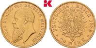 SACHSEN-MEININGEN 20 Mark 1889. Auflage: 4.032 Exemplare Georg II., 1866... 8,455.78 &pound;  +  12.73 &pound; shipping