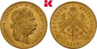 KAISERREICH ÖSTERREICH 8 Gulden (20 Franken) 1888. Franz Joseph I., 1848-1916. EF