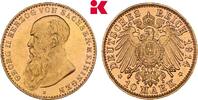 SACHSEN-MEININGEN 10 Mark Auflage: 1.002 Exemplare. Georg II., 1866-1914. UNC-