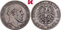 MECKLENBURG-SCHWERIN 2 Mark 1876. Friedrich Franz II., 1842-1883. F-VF