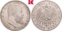 WÜRTTEMBERG 5 Mark 1913. Wilhelm II., 1891-1918. AU
