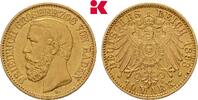BADEN 10 Mark 1893. Friedrich I., 1852-1907. Fast vorz&uuml;glich 503.57 &pound;  +  12.61 &pound; shipping