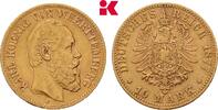W&Uuml;RTTEMBERG 10 Mark 1877. Karl, 1864-1891. Fast vorz&uuml;glich 486.64 &pound;  +  12.61 &pound; shipping