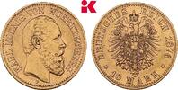 W&Uuml;RTTEMBERG 10 Mark 1876. Karl, 1864-1891. Fast vorz&uuml;glich 486.64 &pound;  +  12.61 &pound; shipping